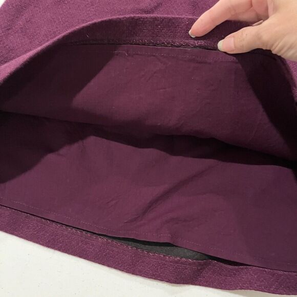 Loft Herringbone Tweed Shift Pocket Sz 4 Purple Mini Skirt Side Zip Lined - Picture 6 of 10